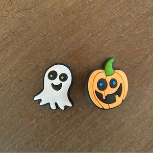Halloween Crocs Set of Two Jack o Lantern and Ghost Jibbitz